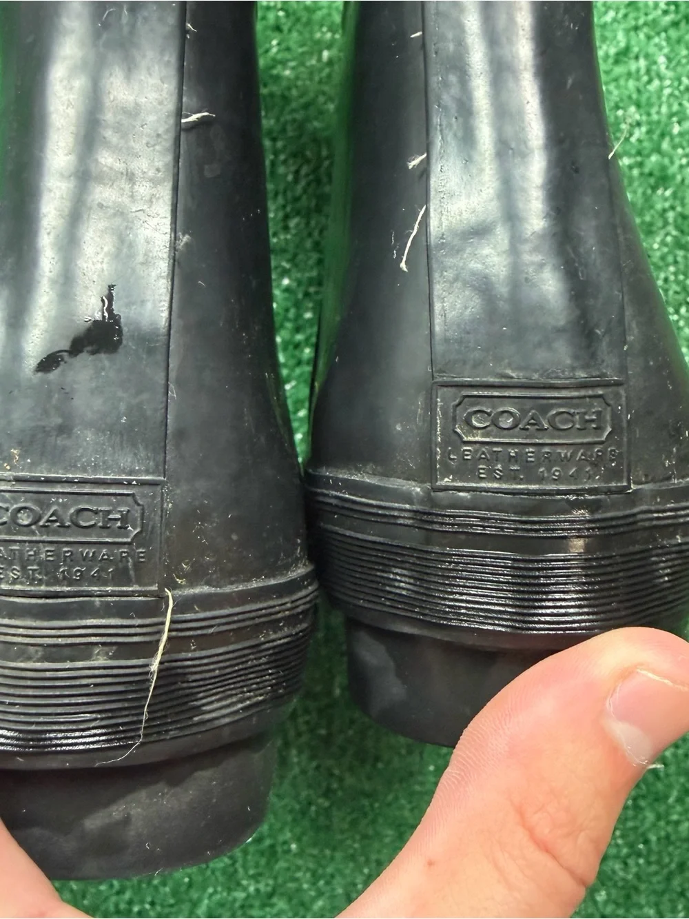 Coach Black Signature Rain Boots